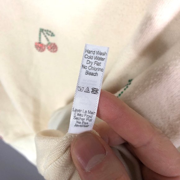 Beach Riot Cherry Sweatshirt Cream Red Rhinestones Sweater Sz Medium - Picture 8 of 9